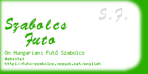 szabolcs futo business card